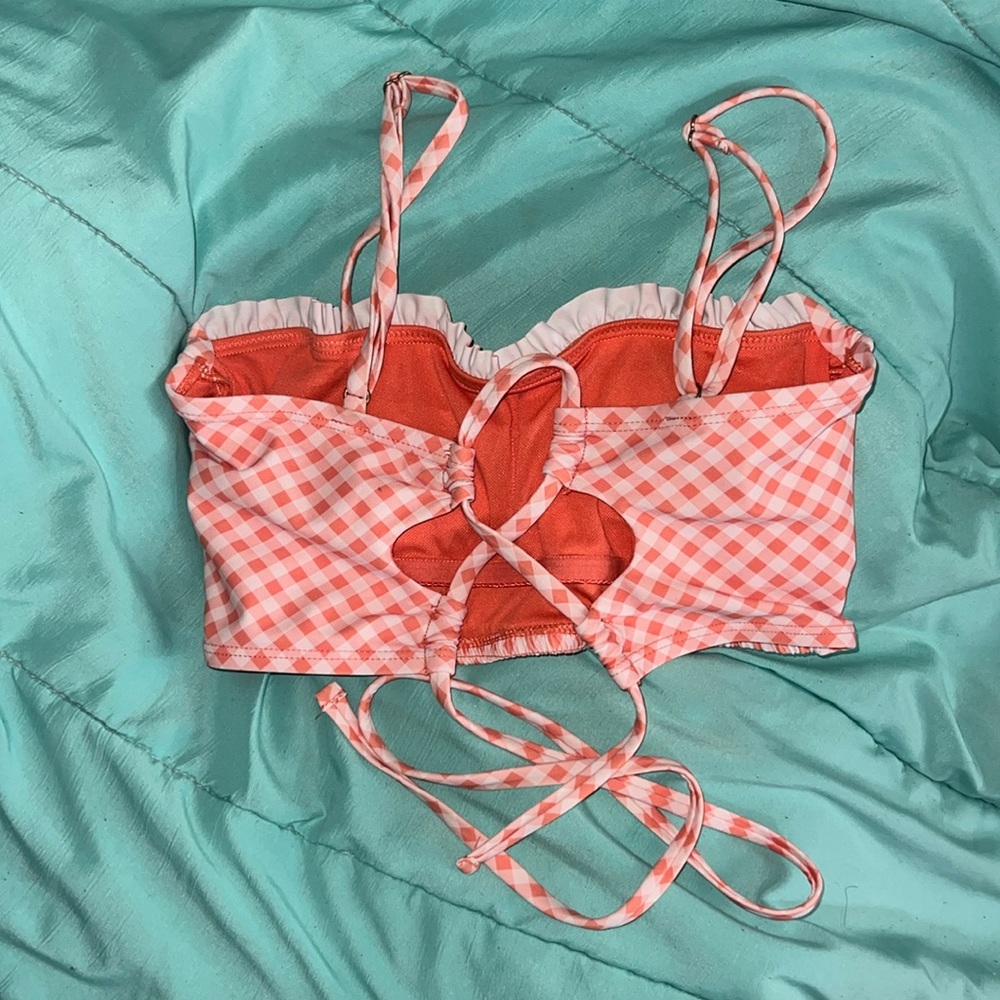 Orange & white Gingham Bralette